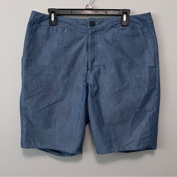 Adidas Blue Chino Style Gold Shorts Size 36 - Picture 1 of 5